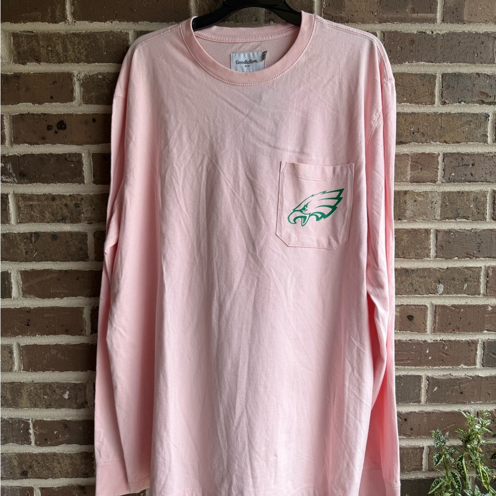 Custom made Philadelphia eagles Goodfellow & Co Pink Long Sleeve Tee